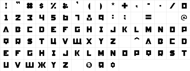 Constructivist-Square Roman Character Map