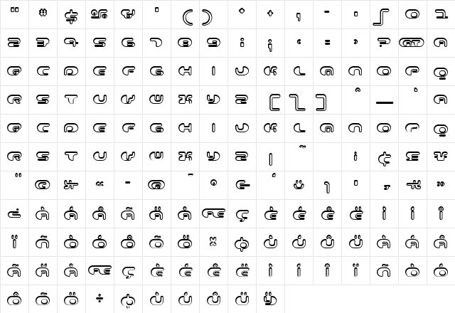 Contour Regular Character Map