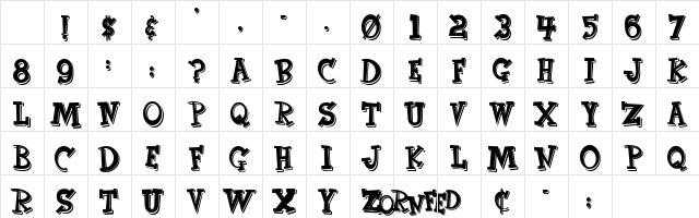 CornFed Regular Character Map