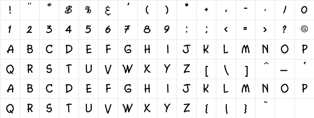 CosmicTwo Regular Character Map CosmicTwo Regular Character Map