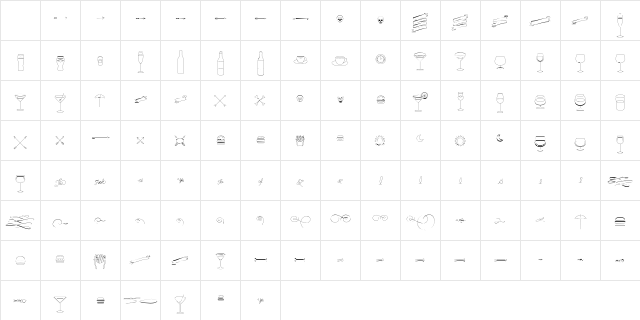 Cosmopolitan Extras Thin Character Map