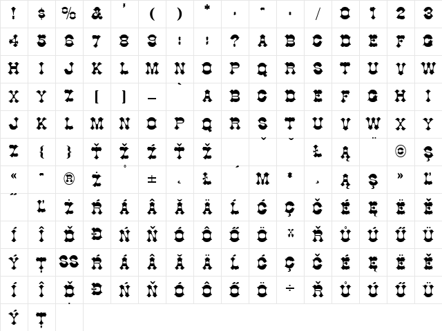 Cottage Normal Character Map