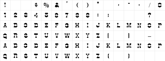 Cottage-Normal Regular Character Map