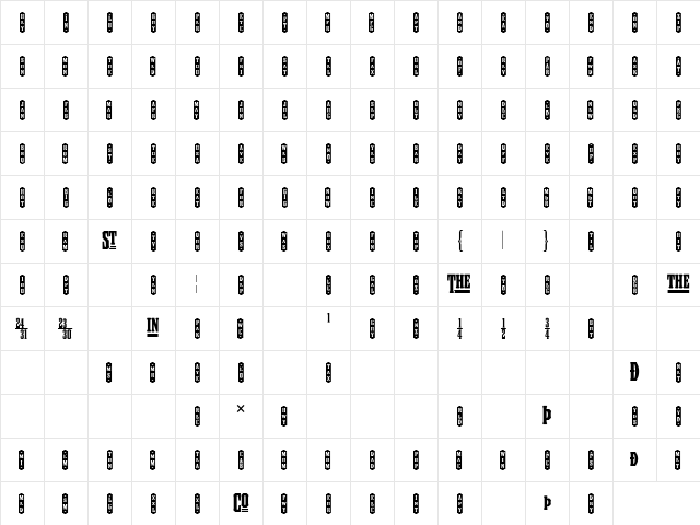 Council Medium Character Map