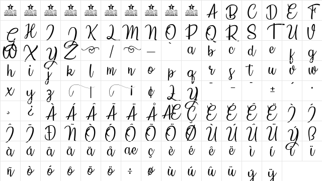 Countryside Regular Character Map Countryside Regular Character Map