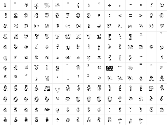 Cow-Spots Regular Character Map Cow-Spots Regular Character Map