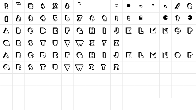 CrackMan Regular Character Map CrackMan Regular Character Map