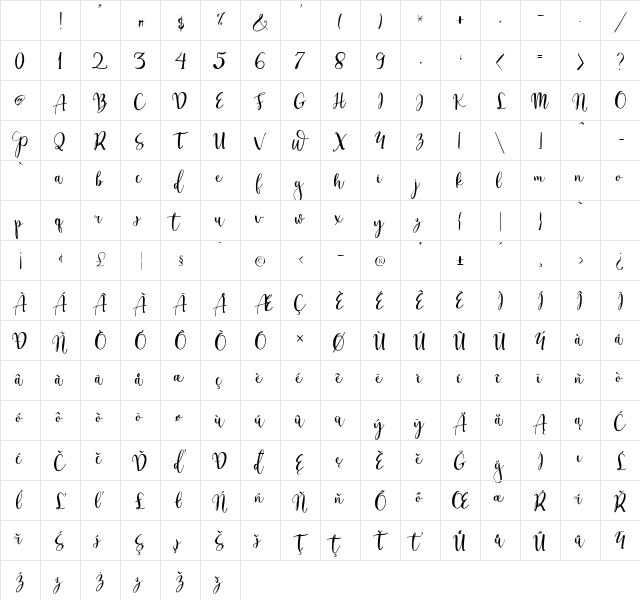 Craftylover Regular Character Map Craftylover Regular Character Map