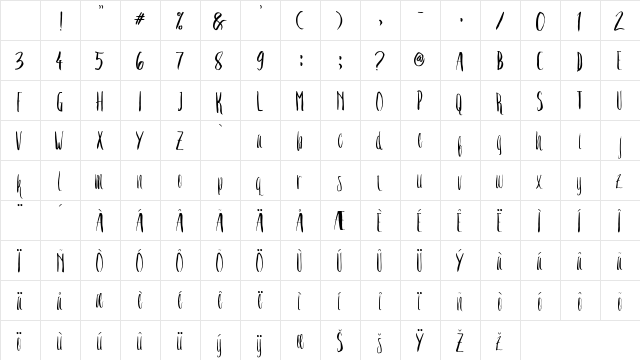 Crash One Regular Character Map Crash One Regular Character Map