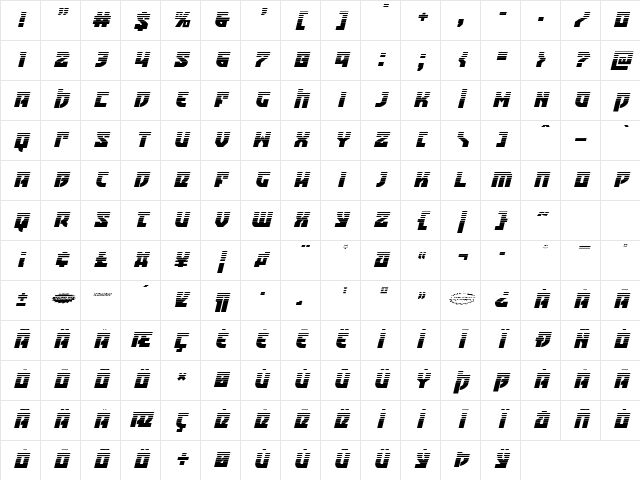 Crazy Ivan Halftone Italic Italic Character Map Crazy Ivan Halftone Italic Italic Character Map