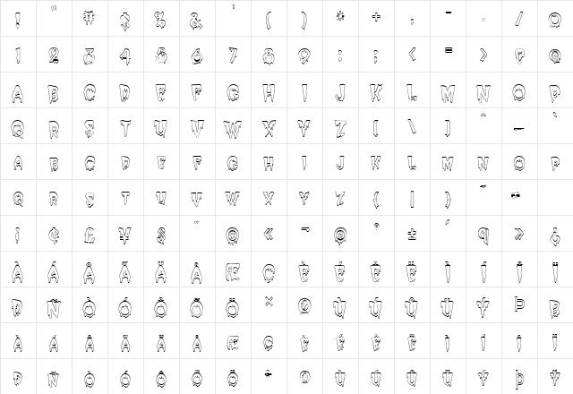 Creepy Hollow-Condensed Normal Character Map