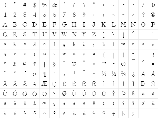 Crescent Regular Character Map