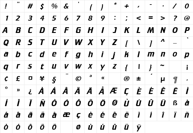Crillee Regular Character Map
