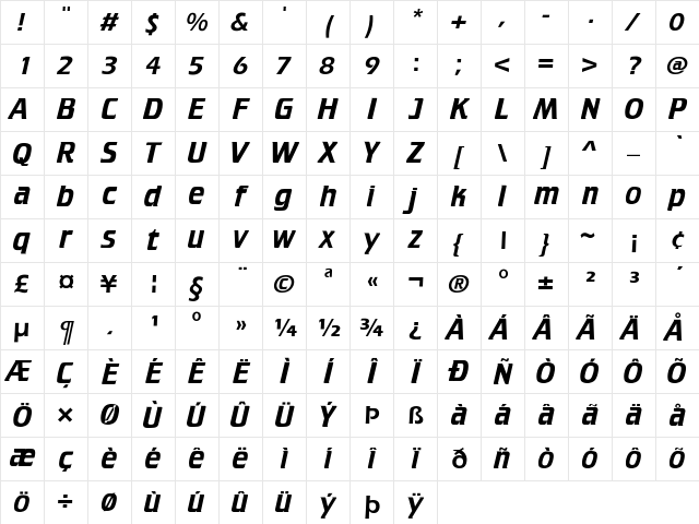 Crillee Regular Character Map