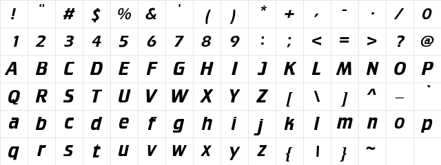 Crillee Regular Character Map