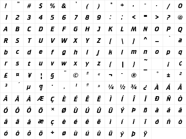 CrilleeT Regular Character Map