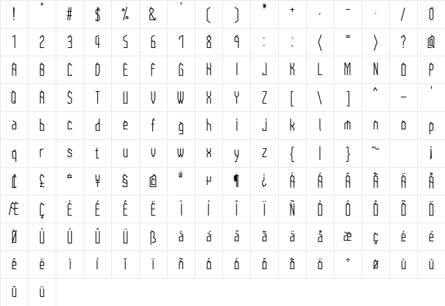 CROOKED Regular Character Map CROOKED Regular Character Map