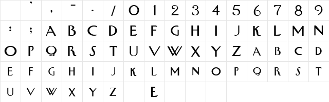 Cygnet Regular Character Map Cygnet Regular Character Map