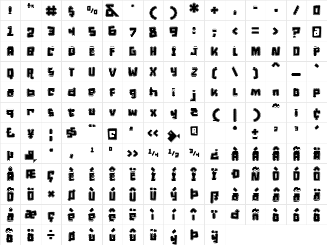 d puntillas E tiptoes squid Regular Character Map