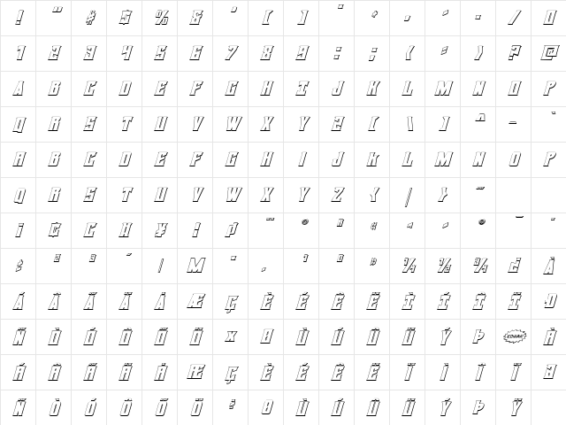 Daemonicus 3D Italic Italic Character Map Daemonicus 3D Italic Italic Character Map