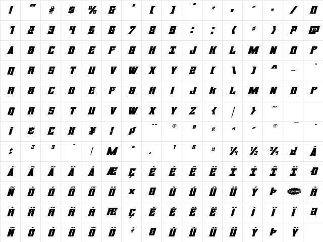 Daemonicus Expanded Italic Expanded Italic Character Map Daemonicus Expanded Italic Expanded Italic Character Map