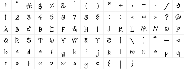 Dagon Gothic Regular Character Map