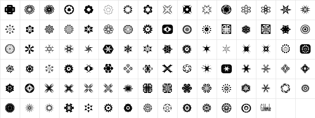 Meadings Regular Character Map