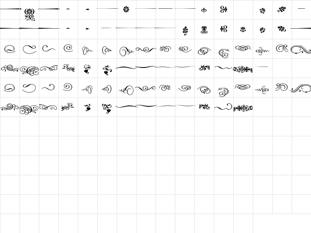 Dalliance Flourishes Character Map Dalliance Flourishes Character Map