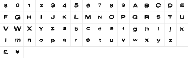DanceAway Regular Character Map