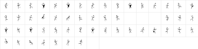 DanceMan Regular Character Map