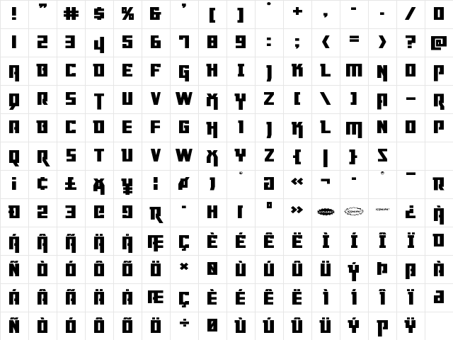 Danger Flight Expanded Expanded Character Map Danger Flight Expanded Expanded Character Map
