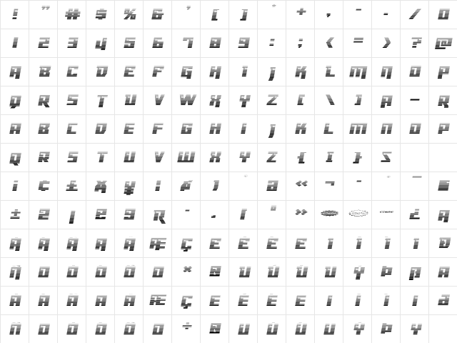 Dangerbot Gradient Expanded Expanded Character Map Dangerbot Gradient Expanded Expanded Character Map
