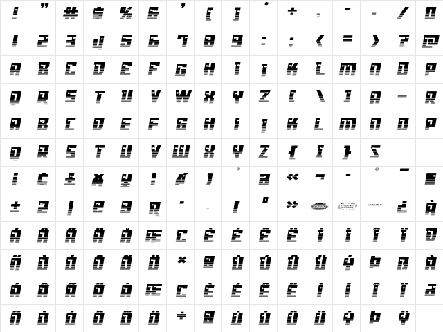 Dangerbot Halftone Regular Character Map Dangerbot Halftone Regular Character Map