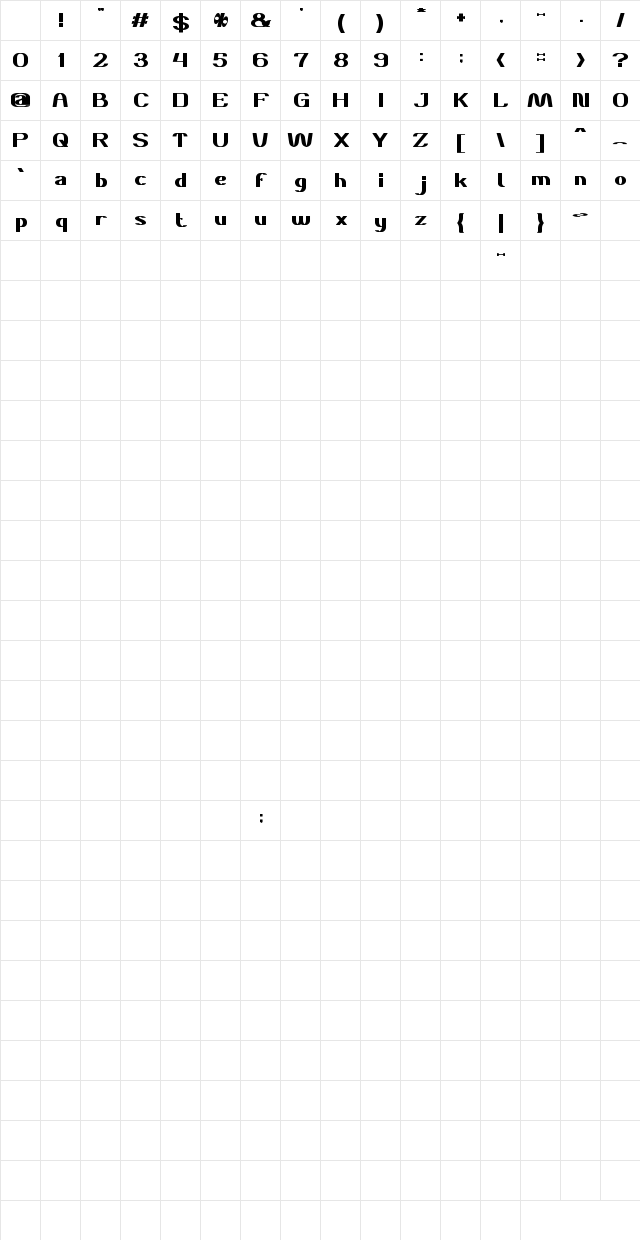 DANIEL Bold Character Map DANIEL Bold Character Map