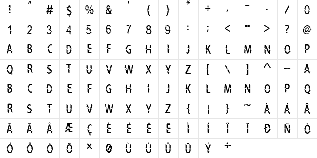 DARTFORD Regular Character Map DARTFORD Regular Character Map