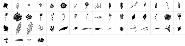 Dashing Florals Regular Character Map