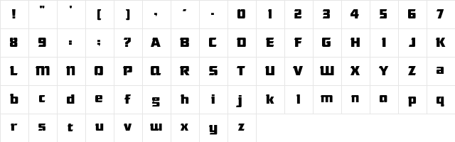 Das Modern Regular Character Map