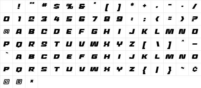 MechEffects2 BB Italic Character Map MechEffects2 BB Italic Character Map