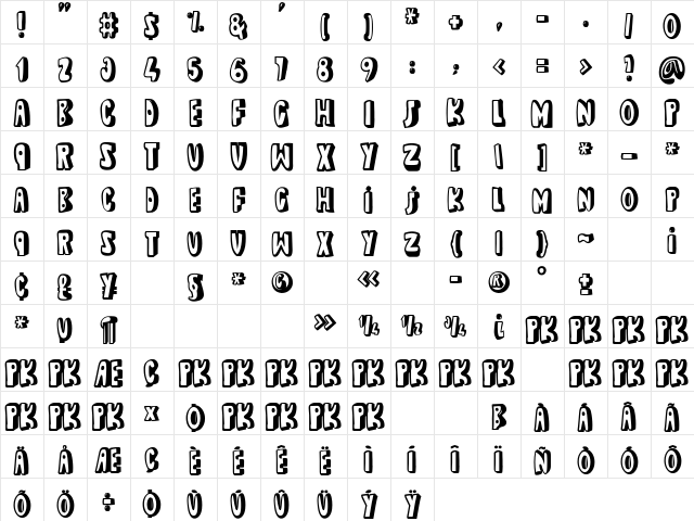 dead wallace UP Regular Character Map dead wallace UP Regular Character Map