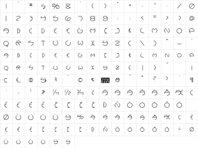 Debevic Deco Regular Character Map Debevic Deco Regular Character Map