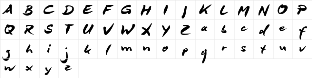 DeBorstel Brush Reduced Regular Character Map