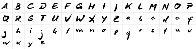 DeBorstel Brush Reduced Regular Character Map