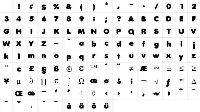 Debussy Medium Character Map Debussy Medium Character Map