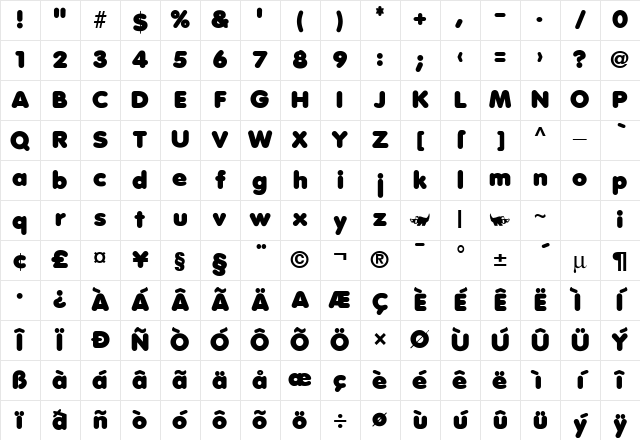 Debussy Regular Character Map Debussy Regular Character Map