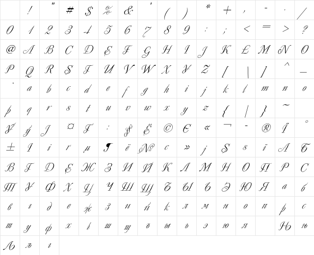 Decor Italic Character Map Decor Italic Character Map