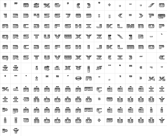 Dekaranger Platinum Regular Character Map