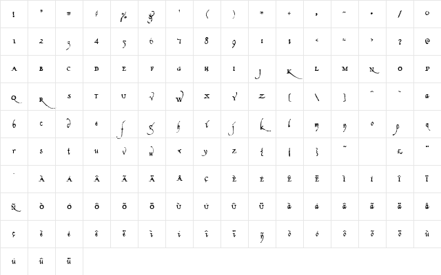 Democratika Regular Character Map Democratika Regular Character Map