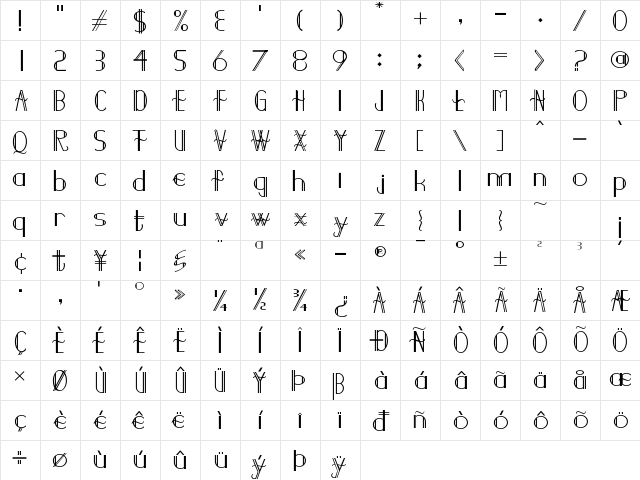Demodee Regular Character Map