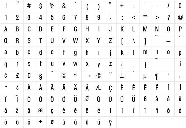 AtkinsCd Regular Character Map