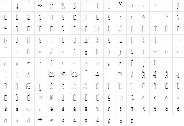 Devon-Hollow-Extended Normal Character Map